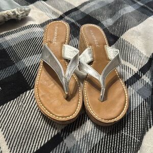 Rampage silver wedge sandals